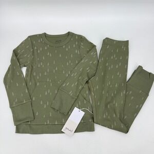 New Goumi Kids Green Lounge All Day Jogger Set Bamboo Sz 8-9